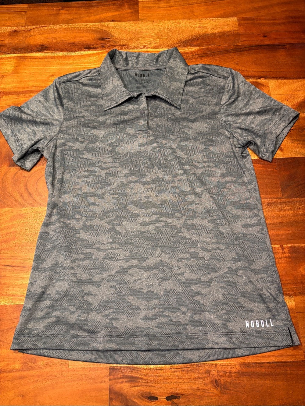 NOBULL Blue Camo Performance Polo - Size Medium